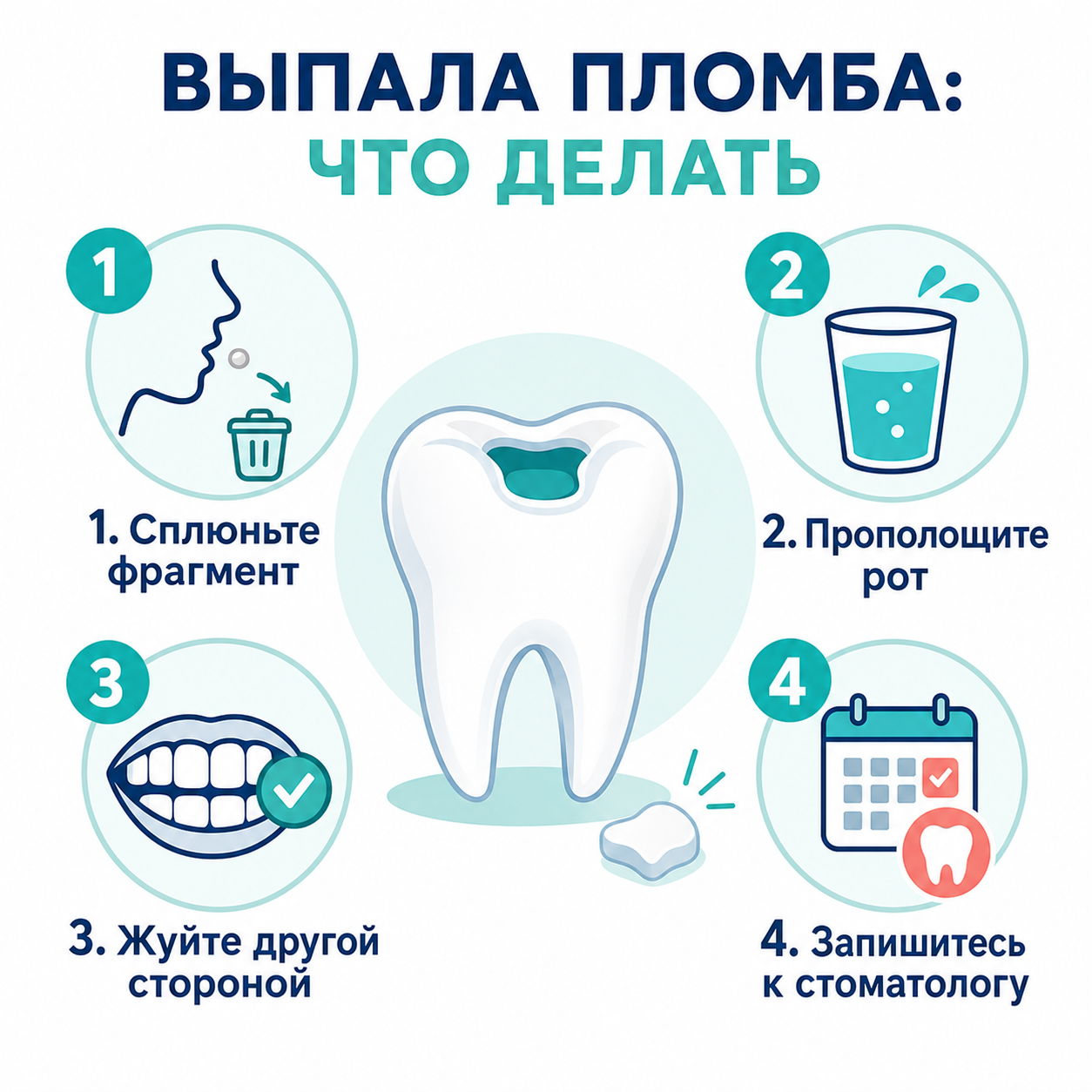 что делать с выпавшей пломбой до визита к стоматологу